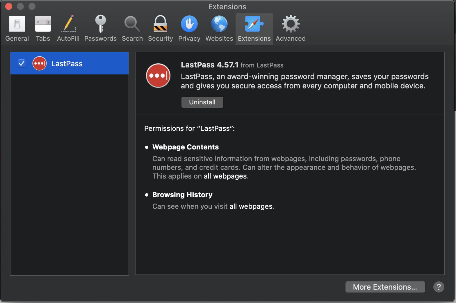 enable lastpass safari